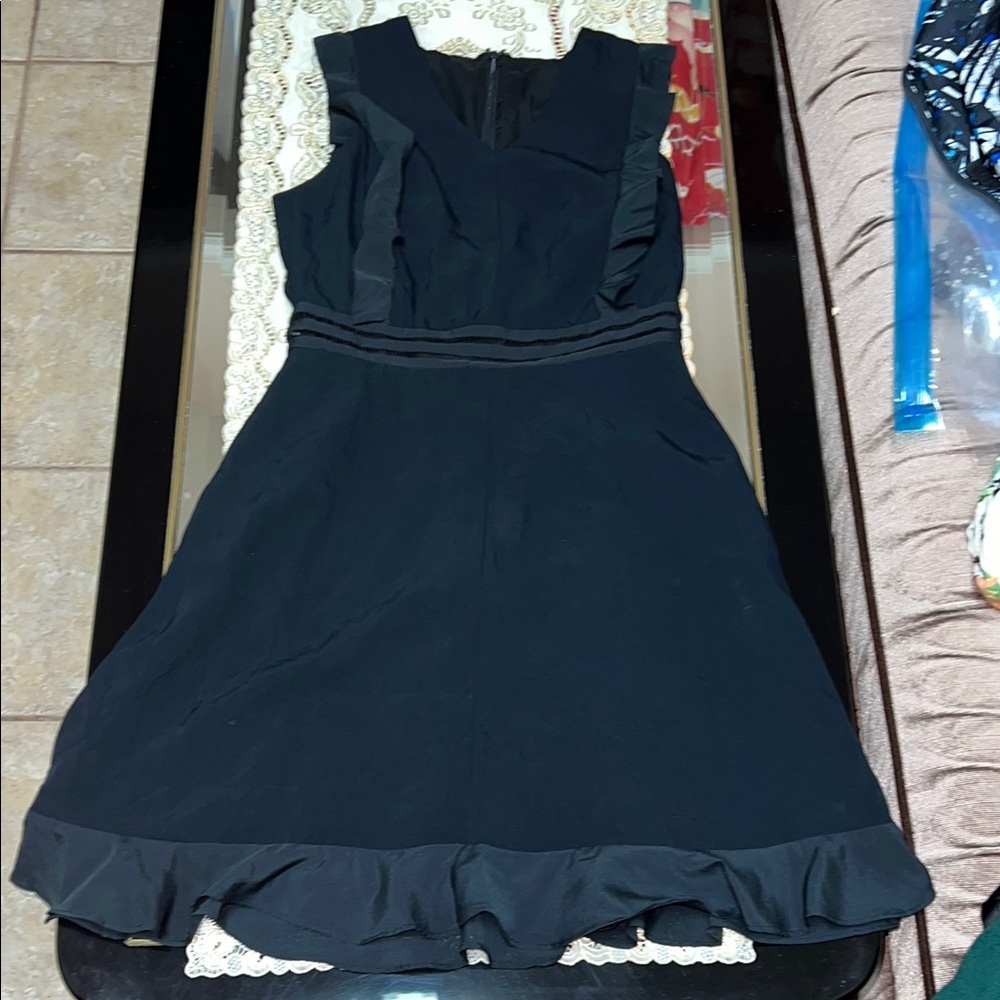 Guess black ruffled cocktail dress